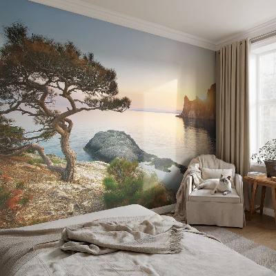 Peel and stick wall mural with a peaceful nature scene