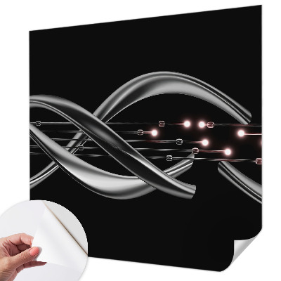 Children's wall mural with a braided pattern