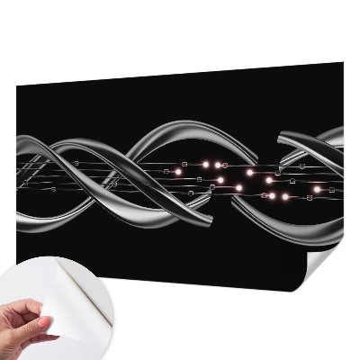 Children's wall mural with a braided pattern