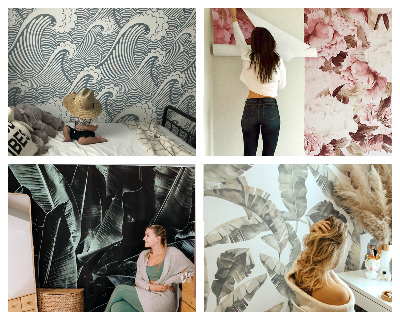 Peel and stick wallpaper mural Poppy field