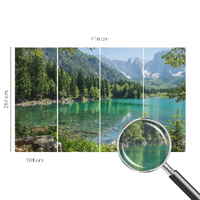 Stick-on wall mural with a green lake motif