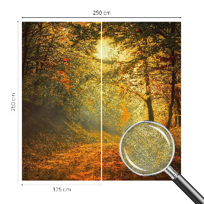 Removable wall mural with an autumn landscape design