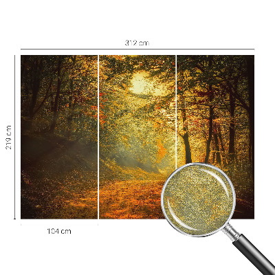 Removable wall mural with an autumn landscape design