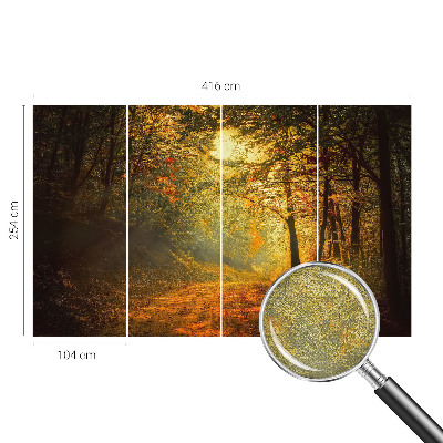 Removable wall mural with an autumn landscape design