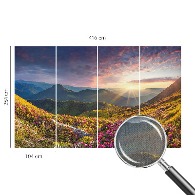 Self-adhesive photo wallpaper with a mountain panorama