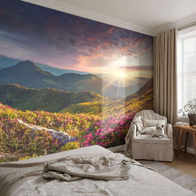 Self-adhesive photo wallpaper with a mountain panorama
