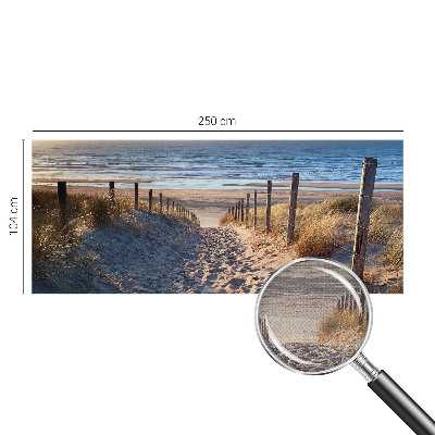 Removable wall mural wallpaper featuring a beach path scene
