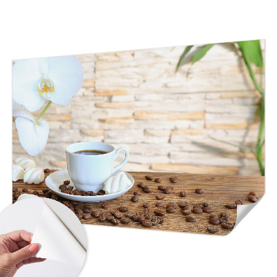 Peel and stick wall mural for living room with a floral relaxation design