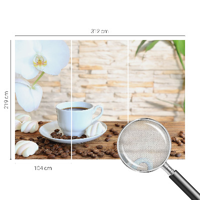 Peel and stick wall mural for living room with a floral relaxation design