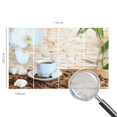 Peel and stick wall mural for living room with a floral relaxation design
