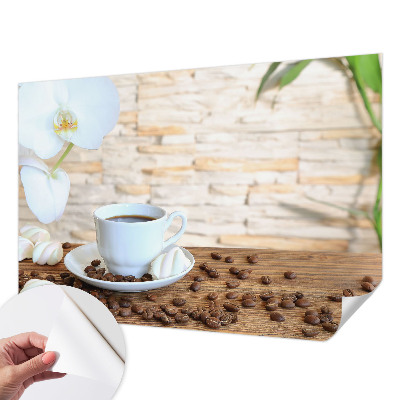 Peel and stick wall mural for living room with a floral relaxation design