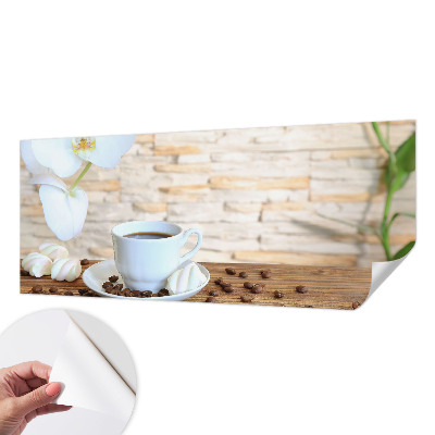 Peel and stick wall mural for living room with a floral relaxation design