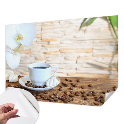 Peel and stick wall mural for living room with a floral relaxation design