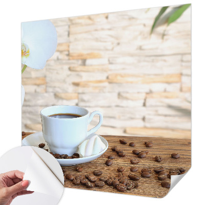 Peel and stick wall mural for living room with a floral relaxation design