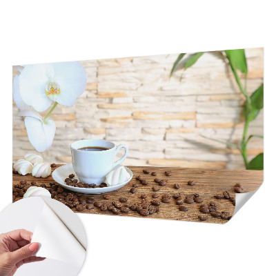 Peel and stick wall mural for living room with a floral relaxation design