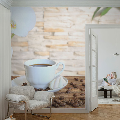 Peel and stick wall mural for living room with a floral relaxation design