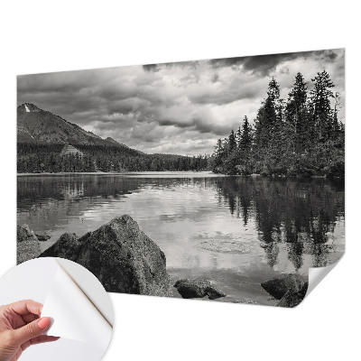 Peel and stick wall mural for kids' room with a mountain panorama design