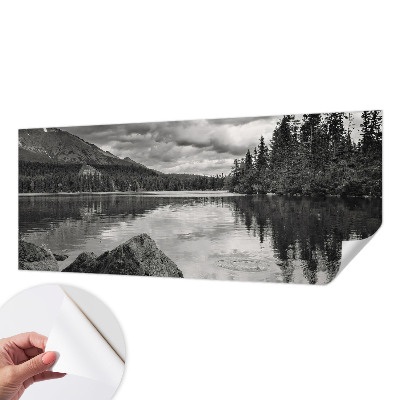 Peel and stick wall mural for kids' room with a mountain panorama design