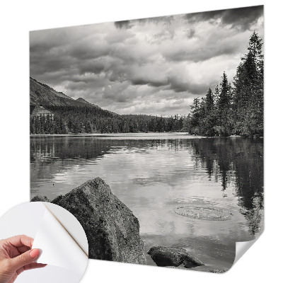 Peel and stick wall mural for kids' room with a mountain panorama design