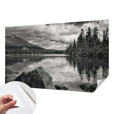 Peel and stick wall mural for kids' room with a mountain panorama design
