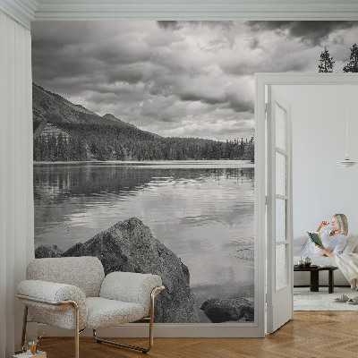 Peel and stick wall mural for kids' room with a mountain panorama design