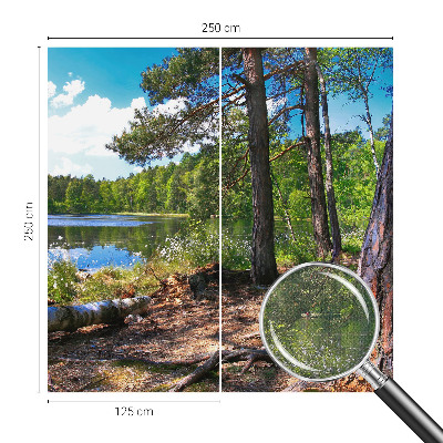 Peel and stick wall mural for bedroom with a forest landscape design