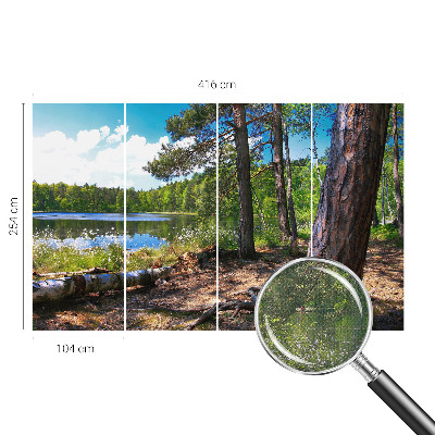 Peel and stick wall mural for bedroom with a forest landscape design