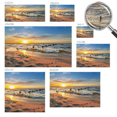 3D photo wallpaper mural with a beach sunset motif