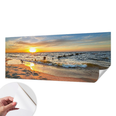 3D photo wallpaper mural Beach sunset