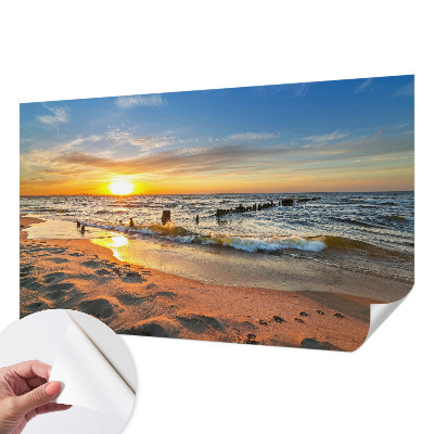 3D photo wallpaper mural Beach sunset