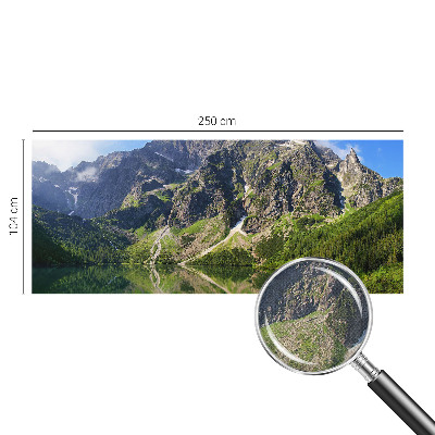 Nursery wall mural with a picturesque mountain scene