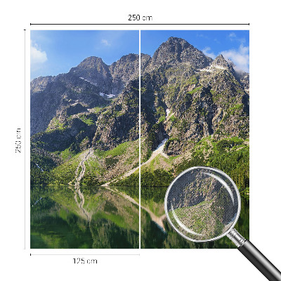 Nursery wall mural with a picturesque mountain scene