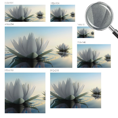 Baby room wall mural with a water lily motif