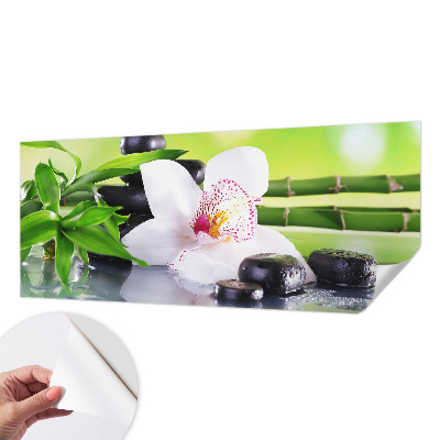 Peel and stick wallpaper mural with a nature-inspired peace scene