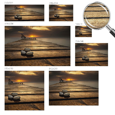 Stick-on wall mural with a sunset design