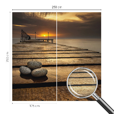 Stick-on wall mural with a sunset design