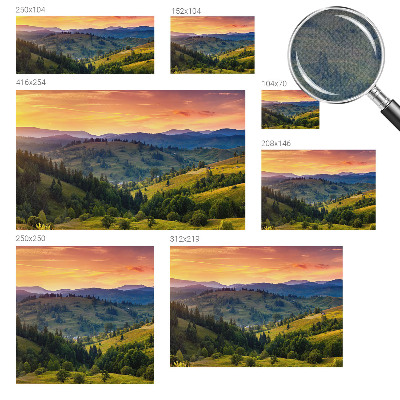 Removable wall mural wallpaper with a mountain landscape design