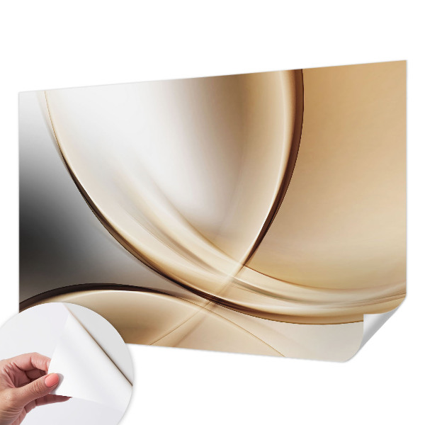 Peel and stick wall mural for living room with a rounded line design