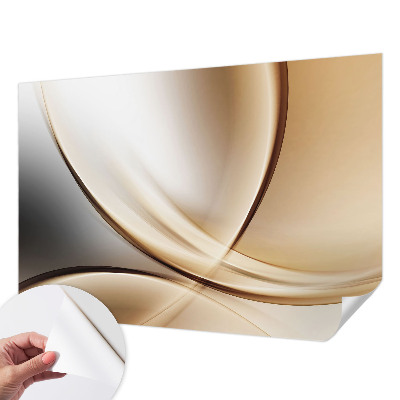 Peel and stick wall mural for living room with a rounded line design