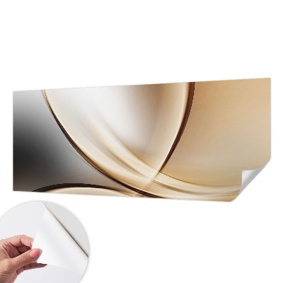 Peel and stick wall mural for living room with a rounded line design