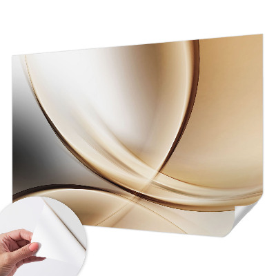 Peel and stick wall mural for living room with a rounded line design