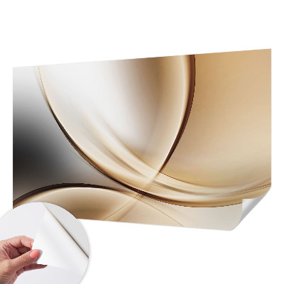 Peel and stick wall mural for living room with a rounded line design