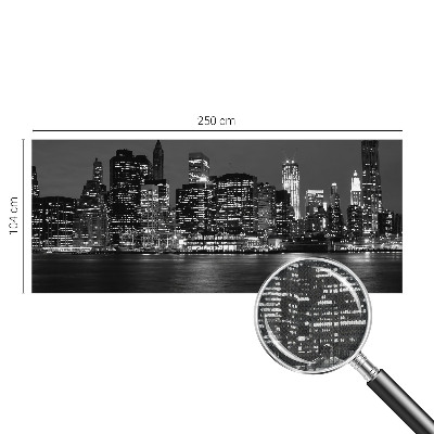 Peel and stick wall mural for bedroom with a night metropolis design
