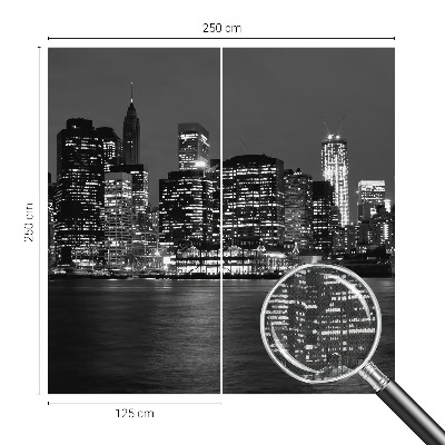 Peel and stick wall mural for bedroom with a night metropolis design