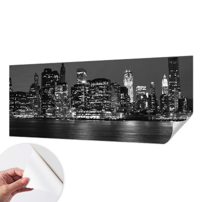 Peel and stick wall mural for bedroom with a night metropolis design