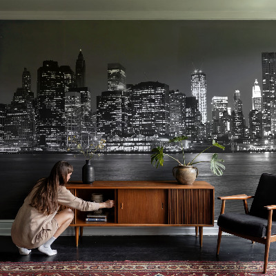 Peel and stick wall mural for bedroom Night metropolis