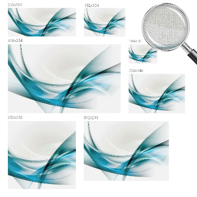 Peel and stick wall mural for kids' room with a blue waves design