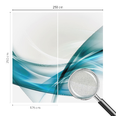 Peel and stick wall mural for kids' room with a blue waves design