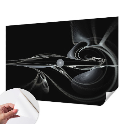 Nursery wall mural with fluid line artwork suitable for nurseries