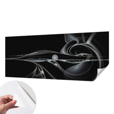Nursery wall mural with fluid line artwork suitable for nurseries